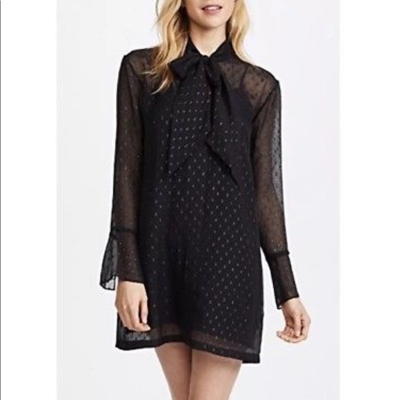 Theory Dresses & Skirts - THEORY Black Metallic Silk Scarf Dress 4